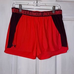 Women’s under armor running shorts.